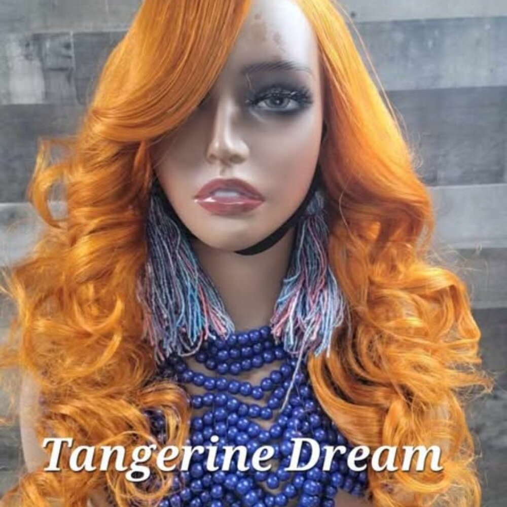 24 inch ginger orange colored wig